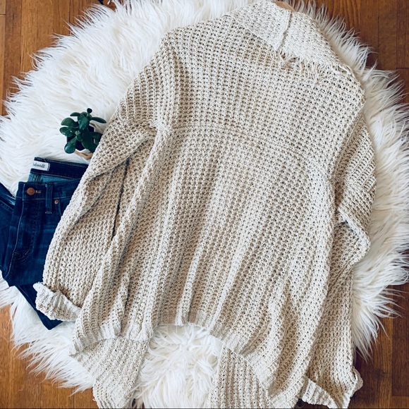 🌿- FREE PEOPLE cardigan sweater w/fringe deta… - Picture 3 of 8